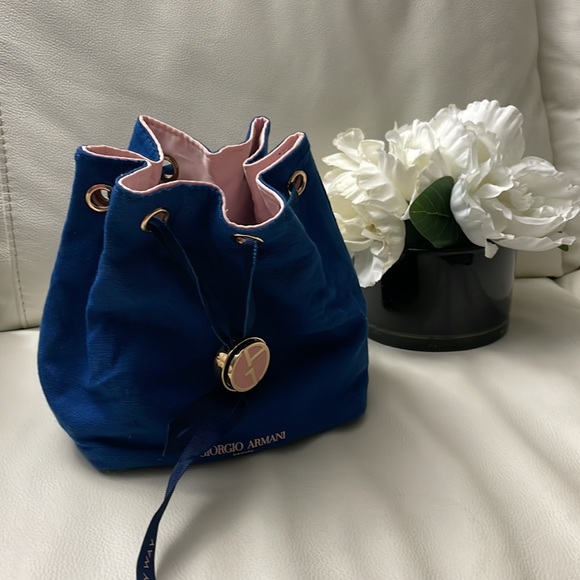 Giorgio Armani Handbags - Giorgio Armani  Beauty My Way Blue makeup bag pouch